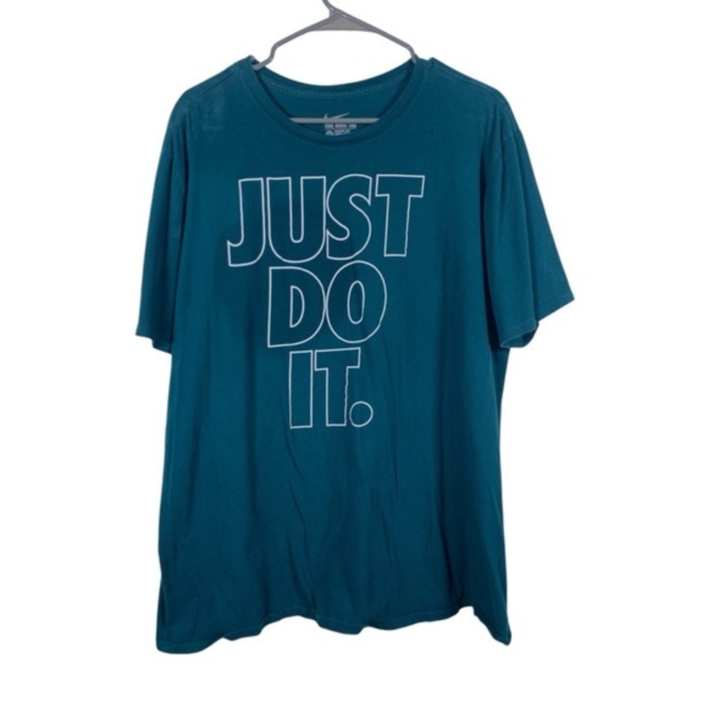 The Nike Tee Athletic Cut Teal Graphic JUST DO IT SHIRT Size XXL #5125